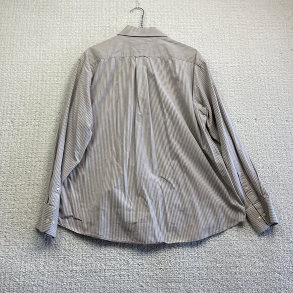 Tommy Hilfiger Stripped Shirt Men's Sz 17 Striped Crest Lion Down Casual Preppy - Picture 12 of 15